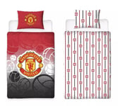 Manchester United Kids Single Football Duvet Reversible Bedding Red Quilt Cover