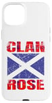 Coque pour iPhone 15 Plus Clan Rose Tartan Nom de famille écossais Scotland Pride