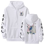 (A10S003 Valko-Aasian XXL）Harajuku Huppari Huppari Graafinen Graffiti Kanji Puuvilla Autumn Winter Fleece