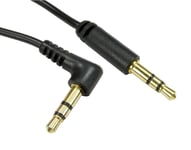 Right Angle 3.5MM Aux Auxilliary cord male to Male Stereo Audio cable-Black