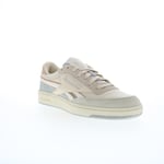 Reebok Club C Revenge Mens Beige Leather Lace Up Lifestyle Trainers Shoes