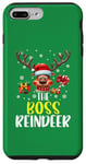 Coque pour iPhone 7 Plus/8 Plus The Boss Reindeer Funny Christmas à assortir à la famille pour hommes et femmes