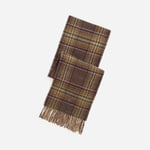 Reversible Plaid Wool-Blend Scarf - Dark Brown Plaid