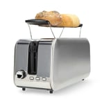 Extra Long Slot 2 Slice Toaster with Bun Warming Rack 7 Browning Control Defrost