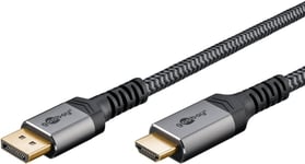 Goobay DisplayPort™ til HDMI™-kabel, 2 m, Sharkskin Grey DisplayPort™ stik > HDMI™ stik (type A)
