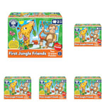 Orchard Toys First Jungle Friends Jigsaw Puzzle, 12-Piece Jigsaws, Two Puzzles in a Box, Perfect For Kids Ages 2+, Develops Hand-Eye Coordination (Pack of 5)