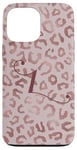 Coque pour iPhone 13 Pro Max Letter L Initial Leopard Rose Pink Cheetah Monogram