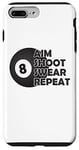 Coque pour iPhone 7 Plus/8 Plus Pool Aim Shoot Swear Repeat – Funny Pool Black 8 Ball