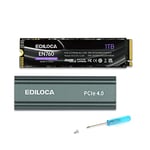 Ediloca EN760 SSD avec dissipateur Thermique 1 to PCIe Gen4, NVMe M.2 2280, jusqu'à 5000 Mo/s, Disque SSD Interne, Cache SLC Dynamique, Compatible avec PS5 et PC