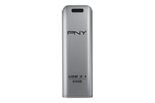 PNY Elite Steel - USB flash-enhet - 64 GB