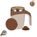 MAGIC SELECT Tasse à café mélangeur, tasse agitateur magnétique, thermos mixeur de voyage en acier inoxydable avec couvercle anti-fuite et isolation thermique.