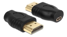 DeLOCK Micro HDMI to HDMI adapter, 1xHDMI Micro-D 19-pin ho, 1xHDMI-A