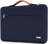 TECOOL 16 Pouces Housse Ordinateur Portable avec Poignée pour MacBook Pro 16, MateBook 16, ThinkBook 16, MacBook Pro 15, Dell XPS 15 Sacoche Pochette PC Portable Antichoc Imperméable, Bleu Foncé