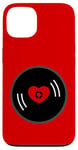 Coque pour iPhone 13 disque vinyle vintage cœur album rouge valentines mignon rétro