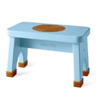 Hevea Tabouret Enfant en Bois Marchepied Pliable, Petit Escabeau Sécurité Antidérapant, Design Danois pour Chaise et Accès Facile (Bleu)