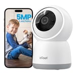 ieGeek 5MP Camera Surveillance WiFi Interieur 360° - 2.4G/5GHz Camera Interieur WiFi, PTZ Détection Mouvement Audio Bidirectionnel Alexa pour Animaux/Bébés