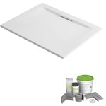 Jacob Delafon - Pack receveur de douche 160 x 80 Flight Pure rectangle blanc + Kit d'étanchéité wedi + Pieds