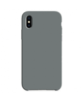 Coque Silicone Gomme intérieur façon velours iPhone X et XS - Gris