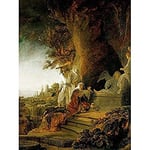 Rembrandt Christ And St Mary Magdalen At The Tomb Art Print Canvas Premium Wall Decor Poster Mural