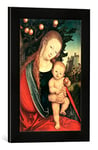 Kunst für Alle 'Image encadrée de Lucas Cranach l'Ancien La Madonna sous Un Pommier Impression d'art dans Le Cadre de Haute qualité Photos Fait Main, 30 x 40 cm, Noir Mat
