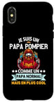 Coque pour iPhone X/XS Je Suis Un Papa Pompier Drôle Cadeau Homme pompier