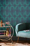 Envy In the Loop Electric Blue Geometric Wallpaper