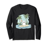 Funny Ghost Stand Up Paddle Halloween Lake Summer Costume Long Sleeve T-Shirt