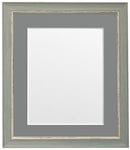 FRAMES BY POST Nordic Distressed Picture Photo Frame, Recycled Plastic, Blue with Dark Grey Mount, 6 x 4 Image Size 4 x 3 Inch