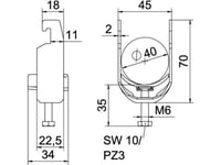 Obo Bettermann Vertr Klämma 34-40Mm Bs-U1-K-40 Ft (1186736)