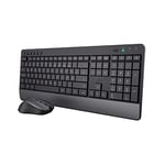 Trust Trezo Ensemble Clavier et Souris sans Fil, Disposition QWERTZ, Design Durable, sans Fil avec Souris sans Fil, Ensemble Silencieux et Ergonomique, autonomie de 48 Mois, PC, Ordinateur Portable,