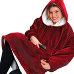 Peluche à manches Flannel Hoodie Couverture Chaude Douce Robe Sweat Pull avec des Manches Velvet paisse Plaid Couverture