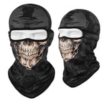 Moottoripyörä Balaclava Skull Print Moto Kokonaamari Tuulenpitävä Hiihto Pään Kaulanlämmitin Pyöräily Biker Huppu Lippalakki Miesten kypärävuori