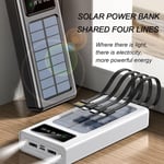 Kannettava laturi Solar Power Bank 12000Mah/20000Mah Suuri kapasiteetti Sisäänrakennettu 5 lähtöä ja 3 tuloa Kaapeli ja taskulamppu yhteensopiva kaikkien älypuhelimien ja USB-laitteiden kanssa 12000Mah-musta