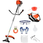 Flasidu - Débroussailleuse thermique,Taille-haie à essence 52cc Weed Wacker, 2 en 1 sans fil,Débroussailleuse à 2 temps, désherbeur manuel avec Gants