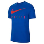 Nike Men Dri-Fit Training T-Shirt - Game Royal/Habanero Red, XX-Large