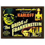 Artery8 Movie Film Sequel Bride Frankenstein Karloff Whale Horror Artwork Framed Wall Art Print A4