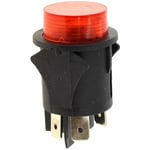 Interrupteur 4 cosses rouge poussoir - nettoyeur vapeur