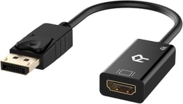 Rankie DisplayPort (DP) to HDMI Adapter, 4K Resolution Converter with black