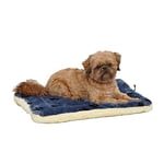 MidWest Homes for Pets 40224-FVBLS Lit réversible pour chien 59,69 x 43,18 x 7,11 cm (L x l x H) pour les races de chiens de petite taille, lavable à la machine ; motif pattes ; bleu / crème