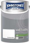 Johnstones Wall and Ceiling Paint Silk Pure Brilliant White 5L