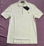 Fred Perry Men's Snow White Zip Neck Polo Shirt Size XS New With Tags