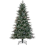 WeRChristmas Pre-Lit Frosted Norwegian Spruce Christmas Tree, 500 Warm White LED Lights, Green, 7 ft / 2.1 m