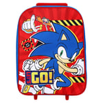 Sonic The Hedgehog Let's Go Trolley Foldable Wheeled Cabin Bag Luggage Kid