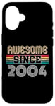 Coque pour iPhone 16 20 ans, génial depuis 2004, 20e anniversaire de Vintage Retro