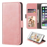 Motorola Moto Edge Case, Leather Wallet Case with Cash & Card Slots Soft TPU Back Cover Magnet Flip Case for Motorola Moto Edge (Pink)