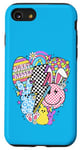 Coque pour iPhone SE (2020) / 7 / 8 Bunny Kisses Groovy Pâques Célébration Rétro Vintage Drôle