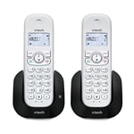 VTech CS1551 DECT Cordless Phone with Answering Machine and Call Block, 2 Handsets, Intercom, Landline House Phones, White, Caller ID/Call Waiting, Redial, Handsfree, illuminated Display and Keypad