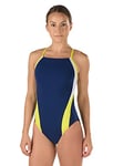 Speedo Women's Swimsuit One Piece Endurance+ Cross Back Solid Adult Team Colors Navy/Gold, 36