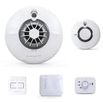 FireAngel Pro Connected 6 Piece Kit - Battery Powered Wireless Smoke x2, Heat, CO Alarms with Gateway + Control Unit