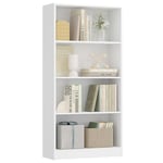 VASAGLE Bibliothèque, Étagère de Rangement 4 Niveaux, Meuble, Cube, pour Salon, Bureau, Chambre, Style Scandinave, 24 x 60 x 121,5 cm, Blanc LBC107T14